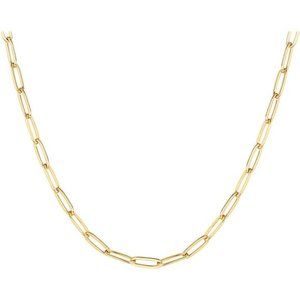 14K Gold Plated Paperclip Chain Adjustable Necklace For Women Womens Cute